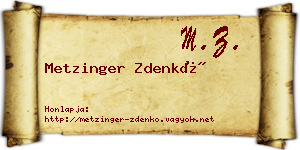 Metzinger Zdenkó névjegykártya